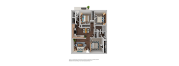a stylized floor plan of a 1 bedroom apartment