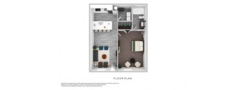floor plan of 1 bedroom floor plan with closet