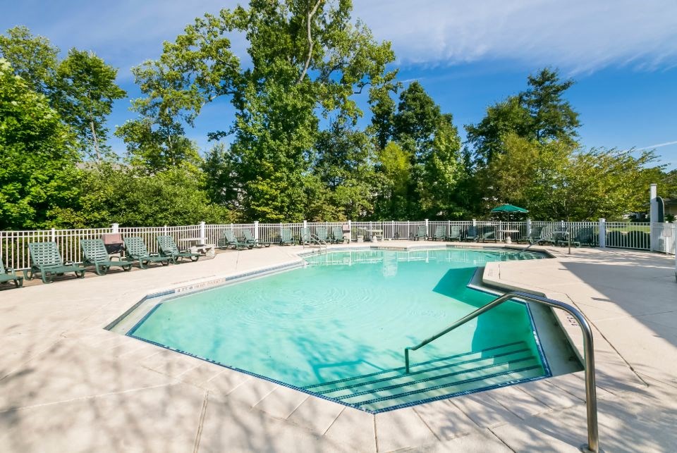 the swimming pool at the apartments for rent