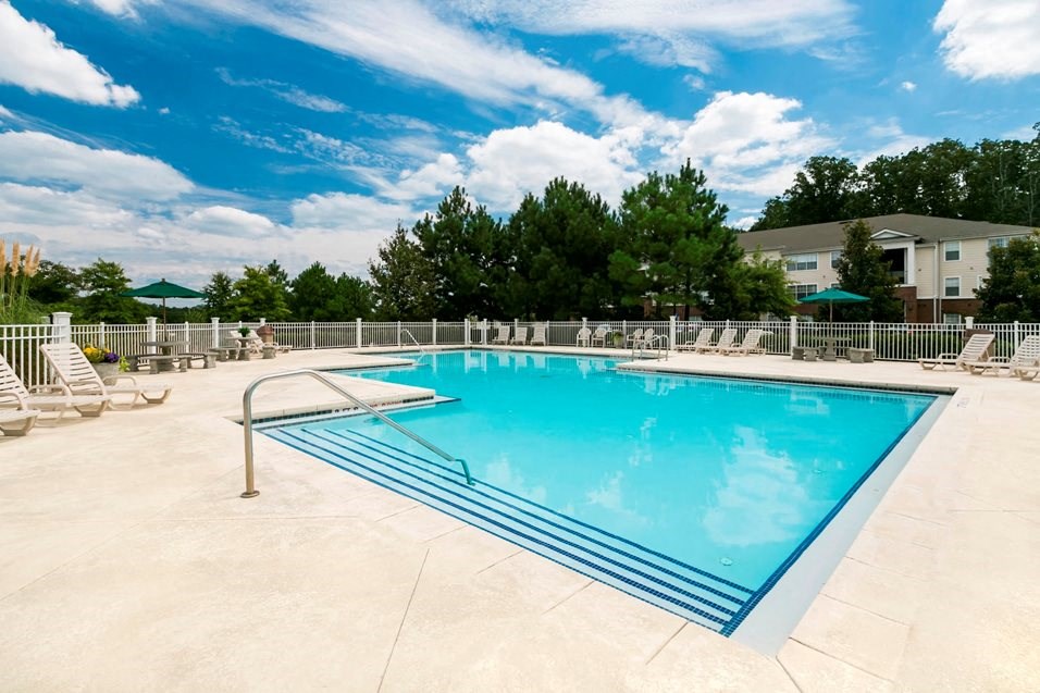 the swimming pool at the apartments for rent