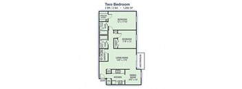 Willow Lake Apartments - 2 Bedroom Floor Plan