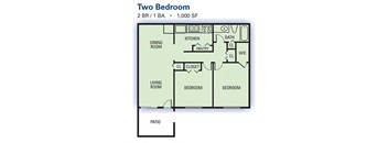 Woods at Southlake - 2 Bedroom Floor Plan image
