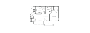 a floor plan of a bedroom floor plan with a bedroom and a living room