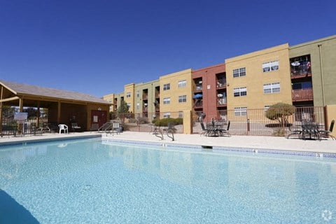 the swimming pool at our apartments