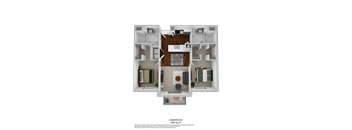 2Bed 2Bath D Floor Plan at The Beckstead Apartments, Utah, 84095