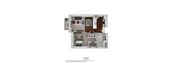 1Bed 1Bath A Floor Plan at The Beckstead Apartments, South Jordan, UT