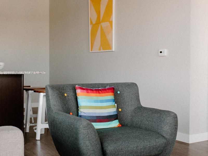 Living Room Sofa at Hello Apartments, Minneapolis