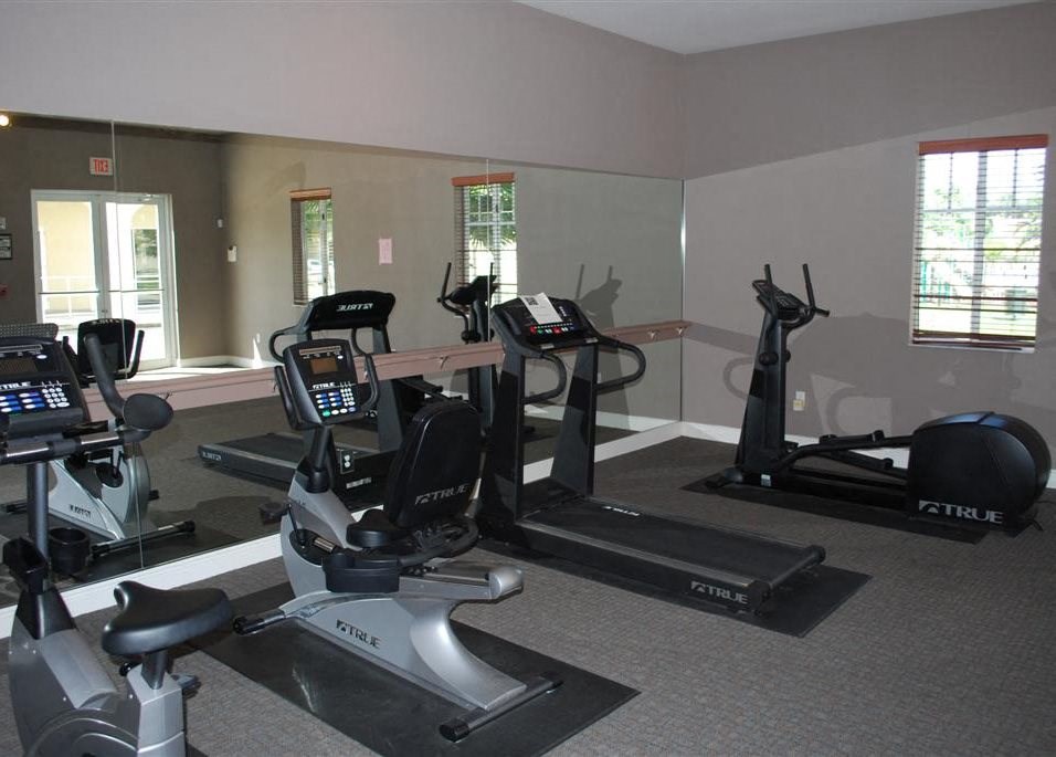 the gym in our new building has plenty of equipment