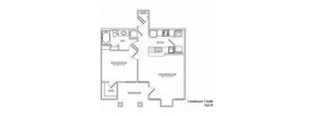 1 bed 1 bath B at Hurstbourne Estates Apartments, Kentucky, 40223