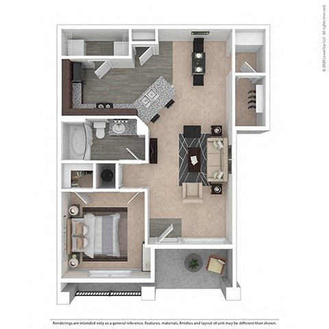 a floor plan with a bedroom and a living room