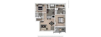 a floor plan with a bedroom and a living room