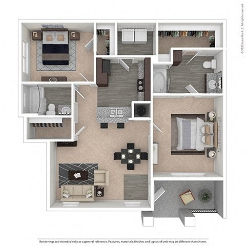 a floor plan with a bedroom and a living room