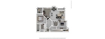 a floor plan of a house with a bedroom and a living room