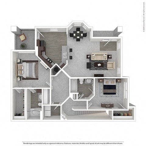 a floor plan of a house with a bedroom and a living room