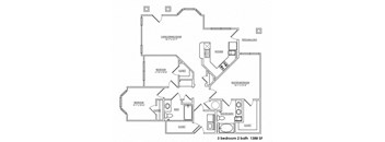 a floor plan of a 3 bedroom 2 bath floor plan