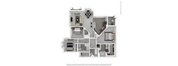 a floor plan of a house with a bedroom and a living room