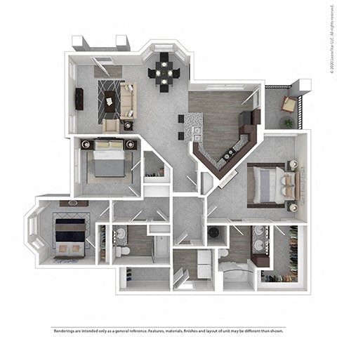a floor plan of a house with a bedroom and a living room
