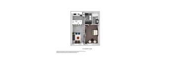 floor plan of 1 bedroom floor plan with closet