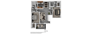 A detailed floor plan of a house showing the layout of the rooms.