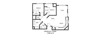 2 Bed_floorPlan at Lakewood, Minnesota, 55014