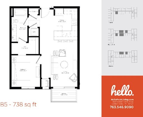 B5 Floor Plan at Hello Apartments, Minneapolis