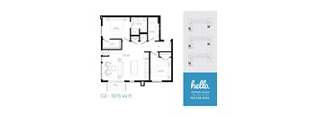 C2 Floor Plan at Hello Apartments, Minneapolis