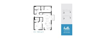 C5 Floor Plan at Hello Apartments, Minneapolis