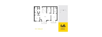D3 Floor Plan at Hello Apartments, Minnesota
