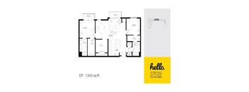 D7 Floor Plan at Hello Apartments, Minneapolis