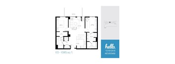 E3 Floor Plan at Hello Apartments, Minnesota, 55427