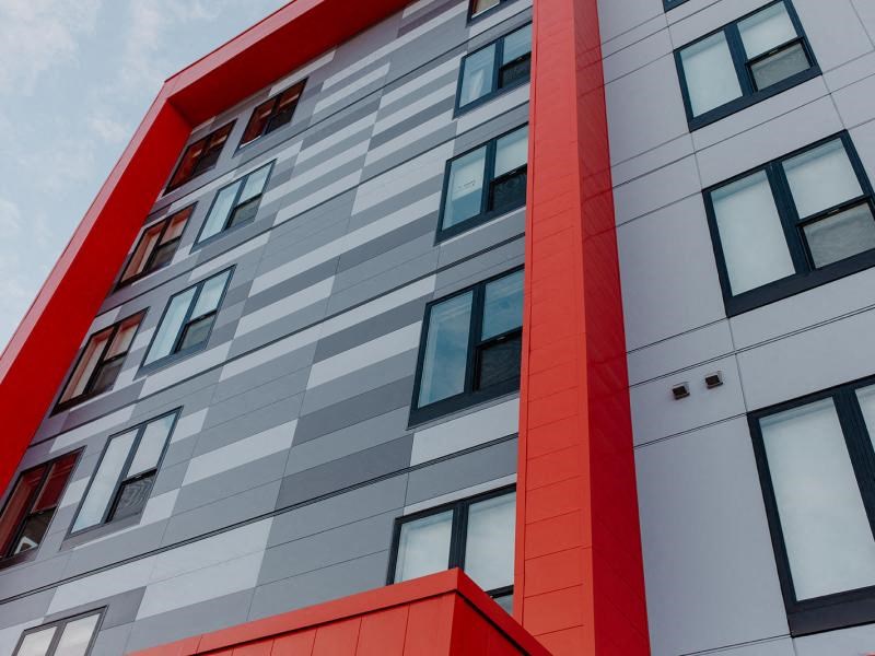 Tall Building Exterior at Hello Apartments, Minneapolis, MN, 55427