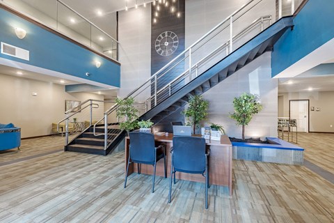 A modern office space at The Cielo Apartments, Fridley, MN, 55432