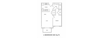 1 Bed 1 Bath Floor Plan at The Beckstead, Utah