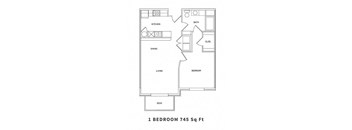 1 Bedroom 1 Bath Floor Plan at The Beckstead, Utah, 84095