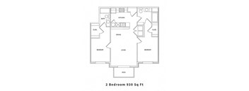 2 Bedroom 2 Bath Floor Plan at The Beckstead, South Jordan, 84095