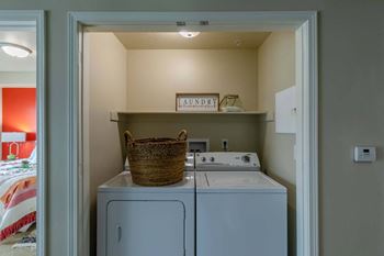 a laundry room with a washer and dryer and a basket The Beckstead, South Jordan, UT, 84095
