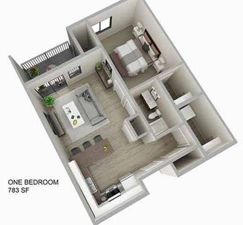 1 Bedroom Floor Plan at Aster Meadow, Vadnais Heights, 55127