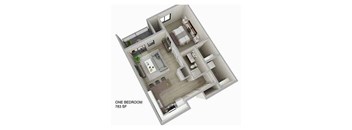 1 Bedroom Floor Plan at Aster Meadow, Vadnais Heights, 55127