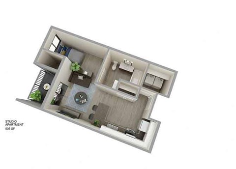 Studio Floor Plan at Aster Meadow, Vadnais Heights
