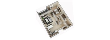 Studio Floor Plan at Cedar Green, Blaine, Minnesota