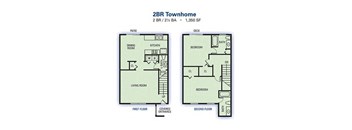 Two Bedroom/Two & a Half Bathroom Townhome