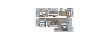 2 Bed 2 Bath Floorplan at Lexington Park Apartments, West Valley City
