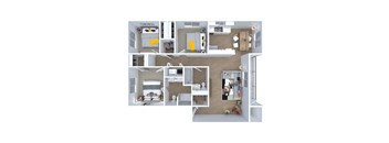 3 Bed 2 Bath Floorplan at Lexington Park Apartments, Utah