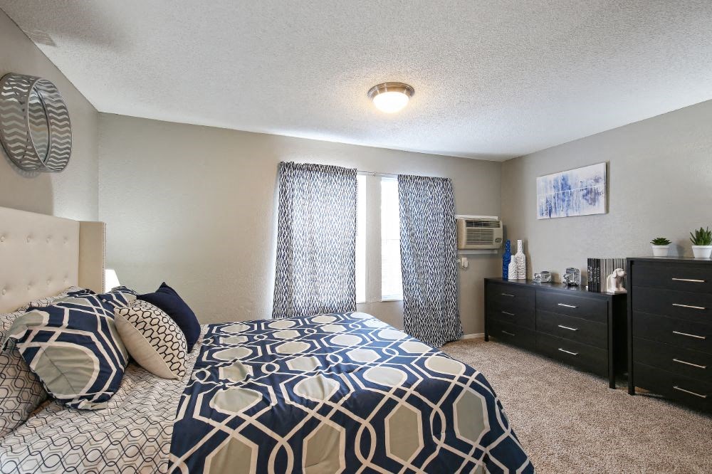 our apartments offer a bedroom with a king sized bed
