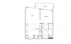 1 bed 1 bath, 874 to 893 square feet