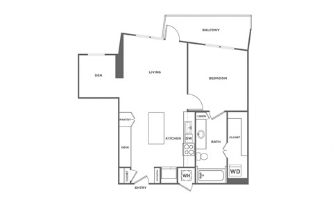 1 bed 1 bath, 783 to 864 square feet
