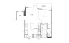 1 bed 1 bath, 783 to 864 square feet