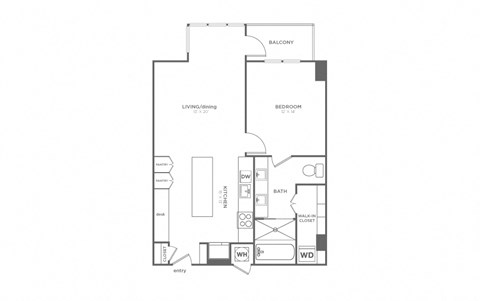 1 bed 1 bath, 922 square feet