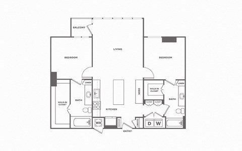 2 bed 2 bath, 1224 square feet