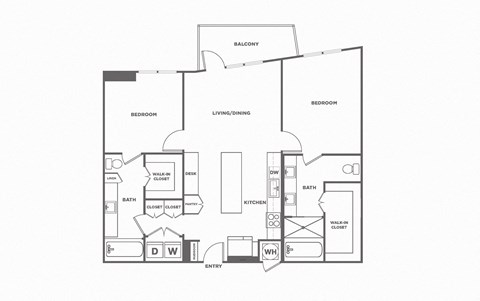 2 bed 2 bath, 1276 square feet